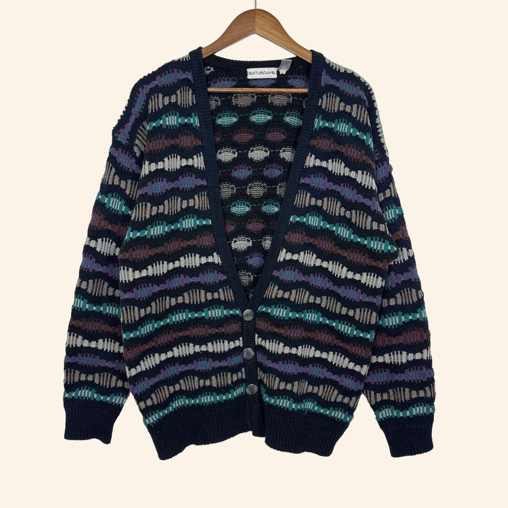 Vintage Saturdays Abstract Knit Cardigan